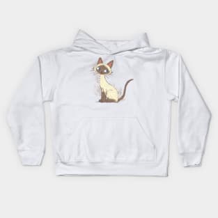 Siamese cat sitting Kids Hoodie